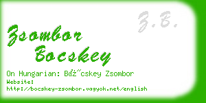 zsombor bocskey business card